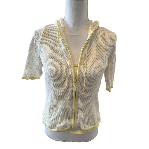 Vintage 80s Sigrid Olsen Mesh Short Sleeve Cardigan Sweater Set M - Picture 1 of 13